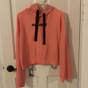 Hot pink GIRL CREW hoodie